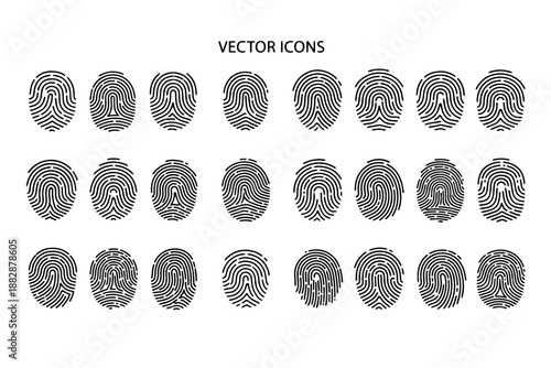 finger print vector icon collection