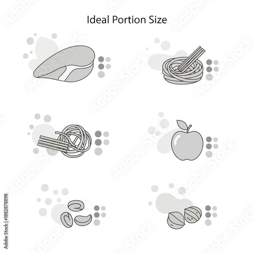 Illustrated Guide Showcasing Ideal Food Portion Sizes for Balanced Dietary Considerations