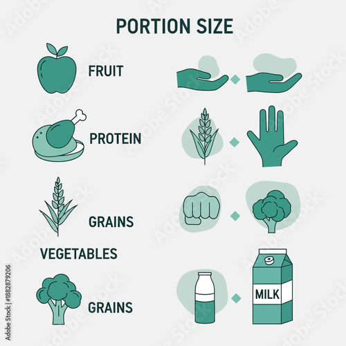 Illustrated Guide to Proper Meal Portions: Visual Dietary Guidelines for Balanced Nutrition