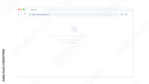 A new tab is open in the browser showing an empty page with an address bar at the top. There are no images or text visible on the screen.