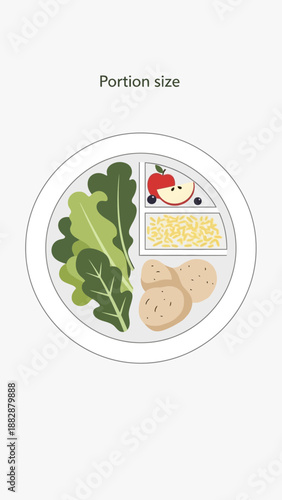 Illustrated Dietary Guide: Visualize Balanced Meal Portions For Healthy Eating and Wellbeing