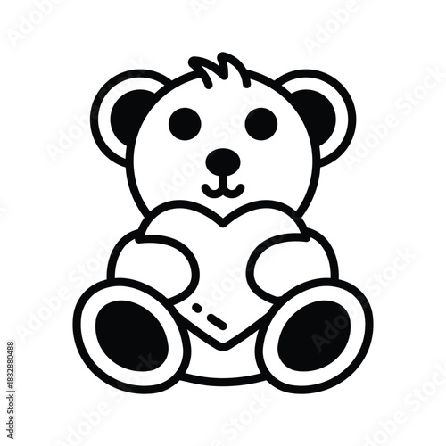 A cute glyph icon of teddy bear for valentines love gift