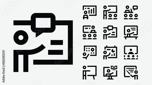 Speakers and audio sound system icons set