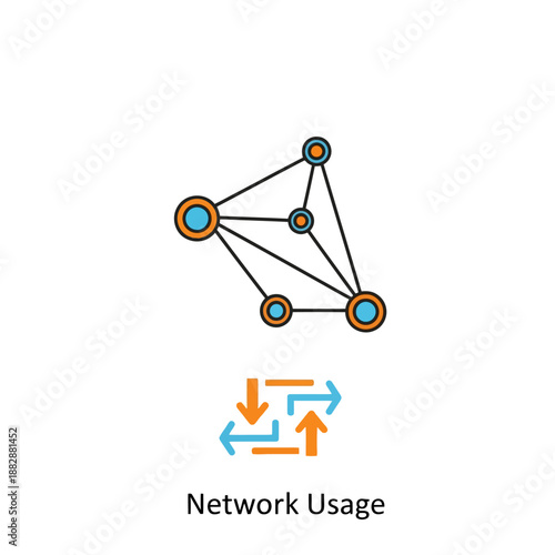 Network Usage Diagram with Nodes and Arrows.