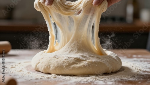 Melted Cheese Stretch, Warm Dough With Cheesy Pull, Creamy Melted Cheese Extending From Freshly Baked Bread, Hot Dough With Stringy Mozzarella And Inviting Aroma Of Comfort Food