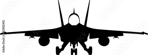 Vector silhouette of air force isolated on white background