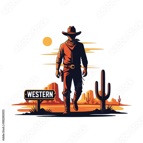 Desert landscape with sand dunes at sunrise or sunset.