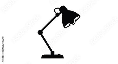 A striking black lamp is presented in a minimalist style showcasing its form and function as a dark silhouette high quality