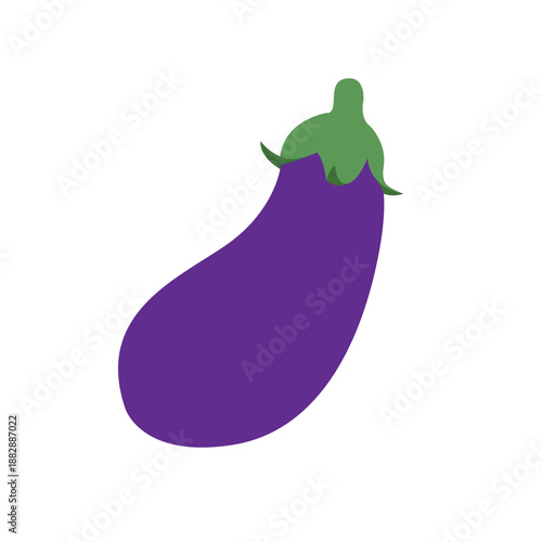 eggplant aubergine vegetable emoji symbol sign icon vector illustration isolated flat