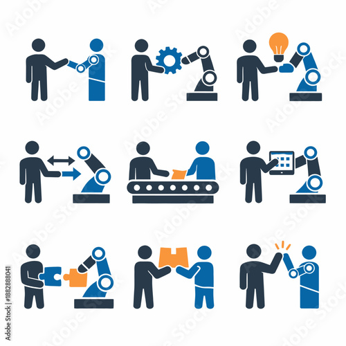 Human and robotic arm collaboration in industrial and technological activities