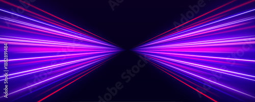 Electric neon curves sweep with liquid motion. Bright glowing trails express speed, flow, and innovation. A modern abstract illustration for technology design vector