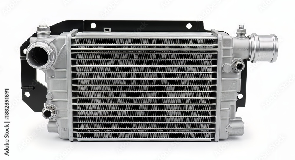 Fototapeta premium High-performance intercooler for turbocharged automotive engines, providing essential air cooling for optimal power and efficiency