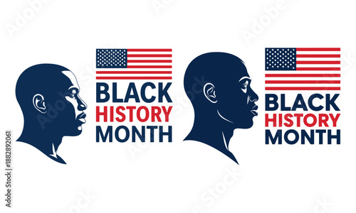 Celebrate black history month with silhouette icons