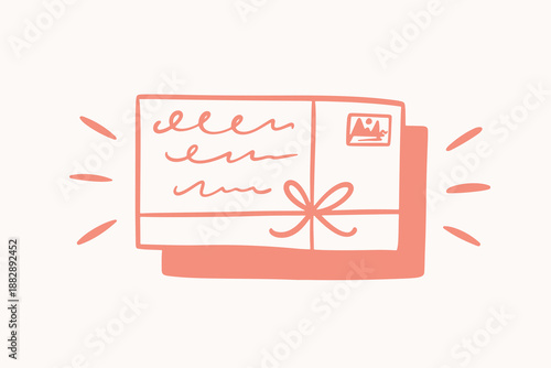 Paper Letter in Envelope Mail Doodle Line Icon