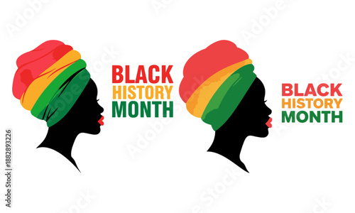 Celebrating black history month silhouettes