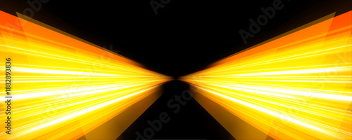 Luminous orange speed track radiates power and movement through polished neon streaks. Vector
