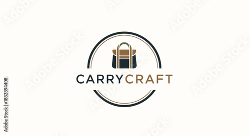 Carrycraft Logo Design with Handbag Icon.