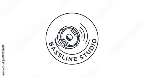 Bassline Studio Vinyl Record Logo Design.