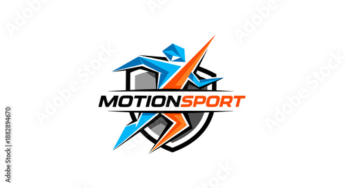 Motionsport Logo Design with Runner Silhouette.