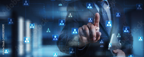 Human Resource Network Management and Employee Data Visualization in a Digital Workspace. © WrightStudio