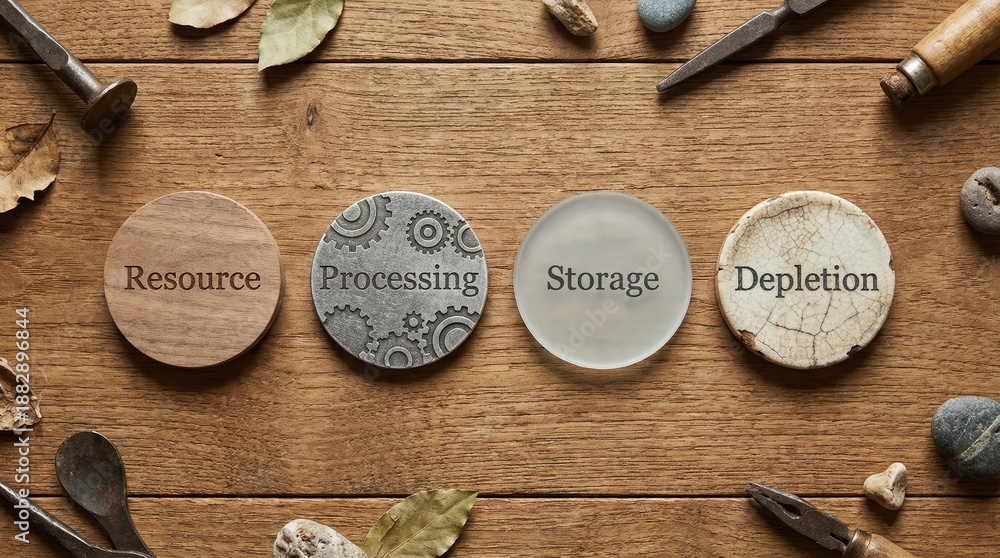 custom made wallpaper toronto digitalData Storage and Processing Concept Discs on Wood