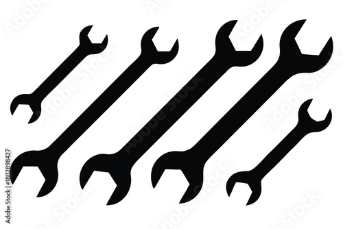 Wrench Silhouette Collection for Repair and Maintenance