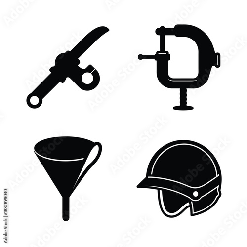 Industrial and Construction Tool Silhouette Collection