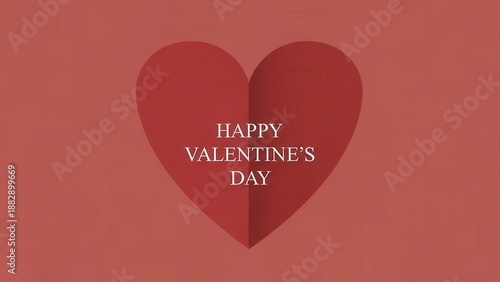 Happy Valentines Day Red Heart Background with Textured Pattern.