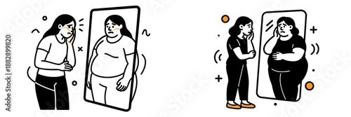 Reflection and self-image concept highlighting body positivity