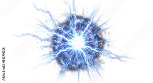 Electric blue energy burst with lightning effects