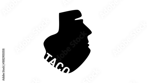 Taco president, black isolated silhouette