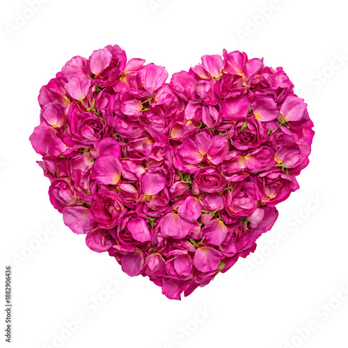 Wallpaper Mural A heart-shaped arrangement of vibrant pink roses on a black background Torontodigital.ca