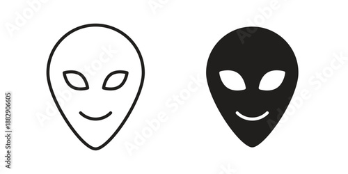 Alien icon suitable for mobile application.