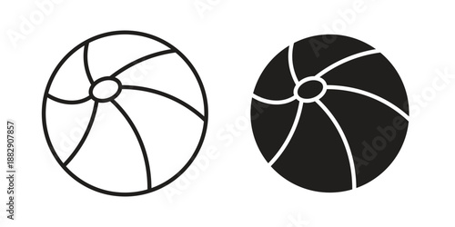 Beach ball icon suitable for mobile application.