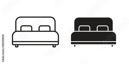 Bed icon suitable for mobile application.