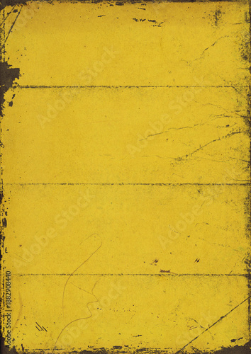 Solid yellow Color paper Background. Ephemera with folds and scratches