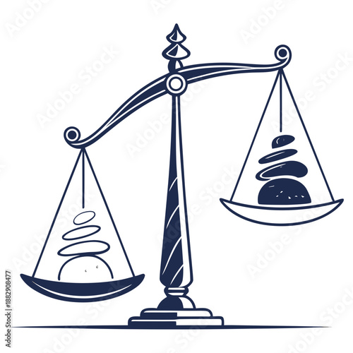 Zen Stones Balanced in Stack Abstract Minimal Concept