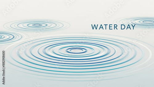 Water ripples on surface for world water day concept with concentric circles