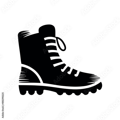 Hiking boot icon outdoor footwear symbol for trekking travel
