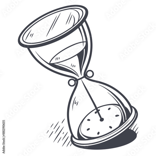 Abstract Glass Hourglass Marker on White Background