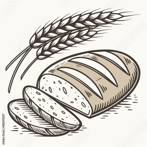 Artisan Bread Crust Close Up Premium Bakery Style Illustration