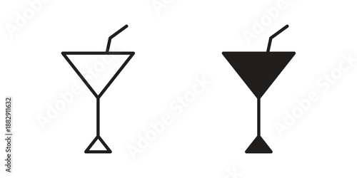 Cocktail icon suitable for mobile application.