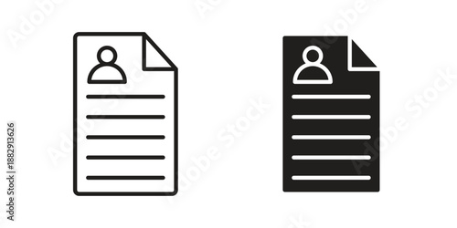 CV icon suitable for mobile application.