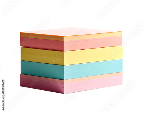Stack of vibrant, layered sticky notes on black