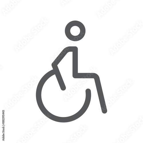 Wheelchair accessibility disability symbol icon sign in black and white.