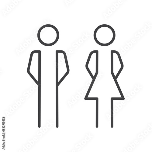 Gender symbol icon. Restroom for Men and Women. WC sign symbol.