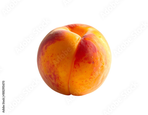 A vibrant, sun-kissed apricot with blush of red against a dark background