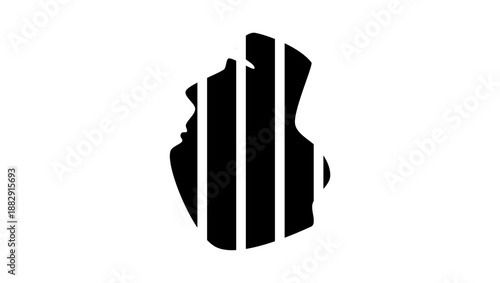 Taco portrait, black isolated silhouette