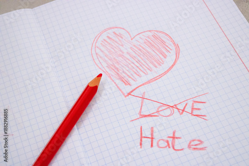 Wallpaper Mural A sketchbook illustration of a heart with the theme of love and hate. Unrequited love, help, and compassion. Torontodigital.ca