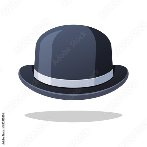 Bowler hat vector isolated on white background.